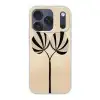 Bladeren - Gestreept - Stengel - Beige Telefoonhoesje iPhone 17 Pro klein -3d