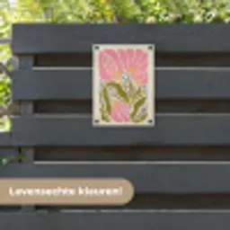 Bloemen - Bladeren - Abstract - Roze tuinposter los doek klein -sfeer3