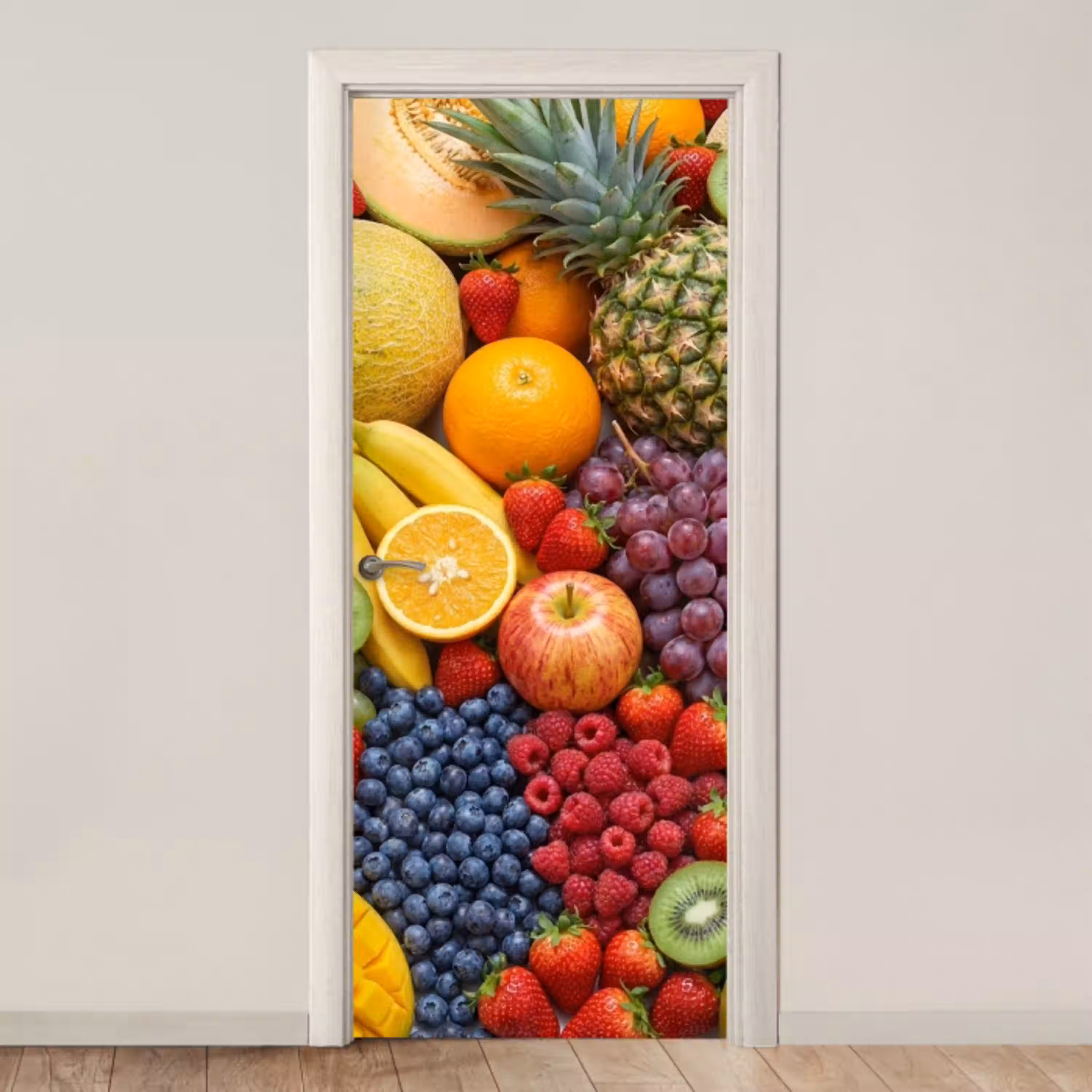 Eten - Fruit - Vers - Kleurrijk - Voeding deurposter klein -3d_beige