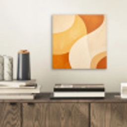 Abstract - Patroon - Modern - Beige - Oranje aluminium wit klein -sfeer1