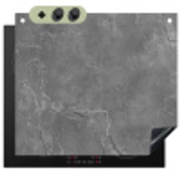 Beton - Grijs - Abstract - Betonlook Inductie beschemer met haakjes middel -3d