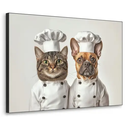 Kat - Hond - Kokskleding Textielframe zwart klein -3d