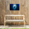 Walvis - Vissen - Donkerblauw Tuinposter op houten frame 2 cm dik klein -sfeer4