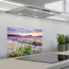 Lavendel - Bloemen - Zonsondergang - Paars - Weide keuken achterwand spatscherm klein -3d_schuin