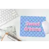 Sweet dreams - Vierkanten - Roze - Blauw muismat rubber klein -witbureau