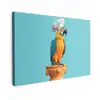 Papegaai - Koksmuts - Grappig - Vogel Tuinposter op houten frame 2 cm dik klein -3d
