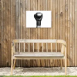 Bokshandschoen - Zwart - Hand Tuinposter op houten frame 2 cm dik klein -sfeer4