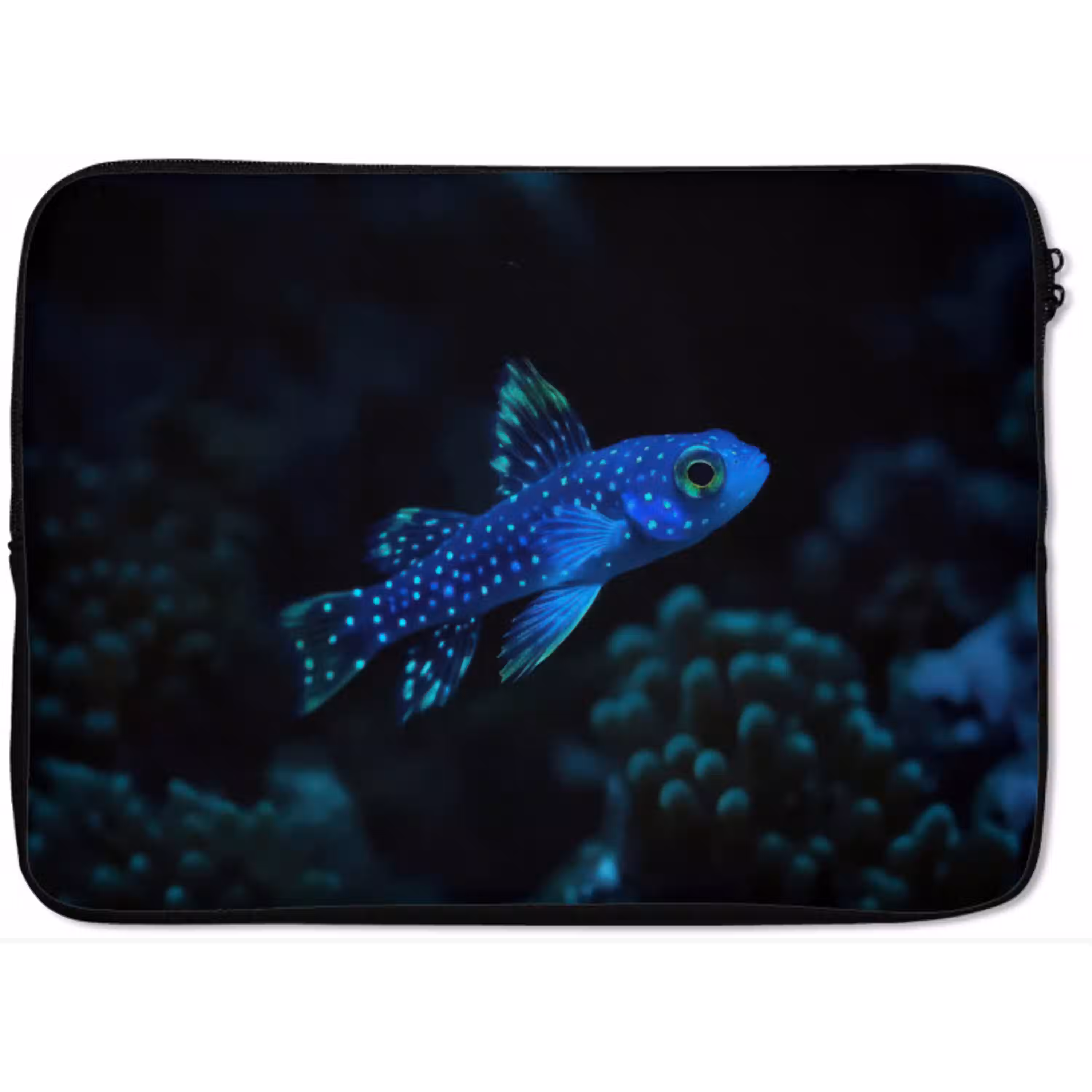 Vis - Stippen - Koraal - Blauw laptophoes neopreen klein -zkaufland3dotto