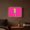 Ijsje - Stokje - Minimalistisch - Groen Light Box met batterij (Wandlamp) middel -sfeer4