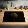 Donkerbruin - Bloem - Textuur - Artisjok Inductie beschermer vinyl 3mm klein -sfeer5