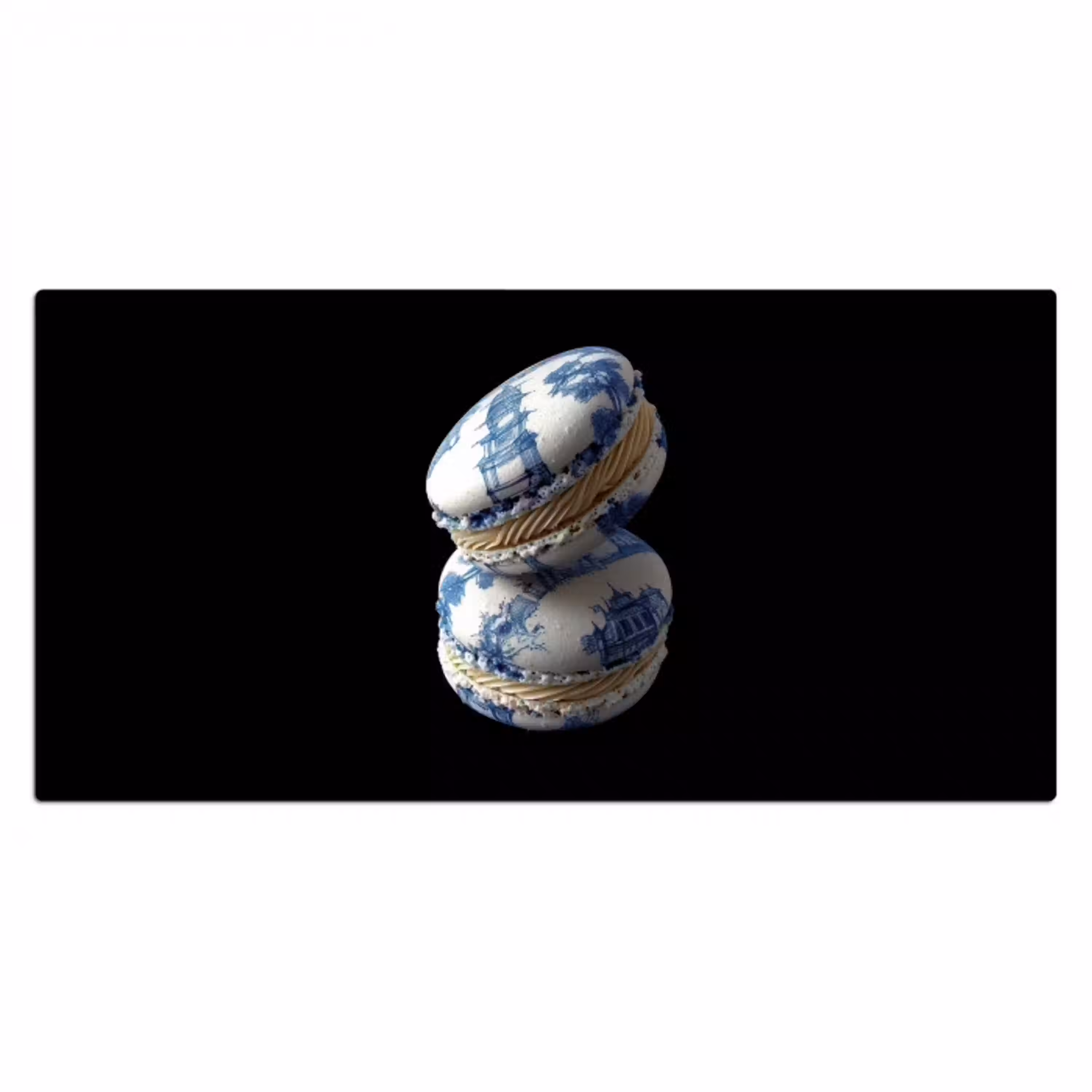 Eten - Macarons - Delfts blauw - Koekjes Muismat XXL klein -3d_leeg