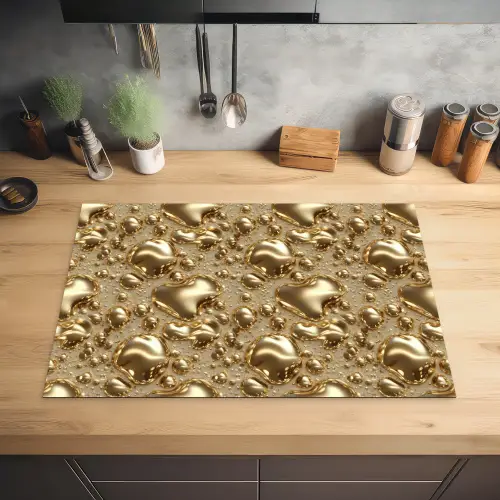 Druppels - Organisch - Goud Inductie beschermer vinyl 3mm klein 276 -sfeer5