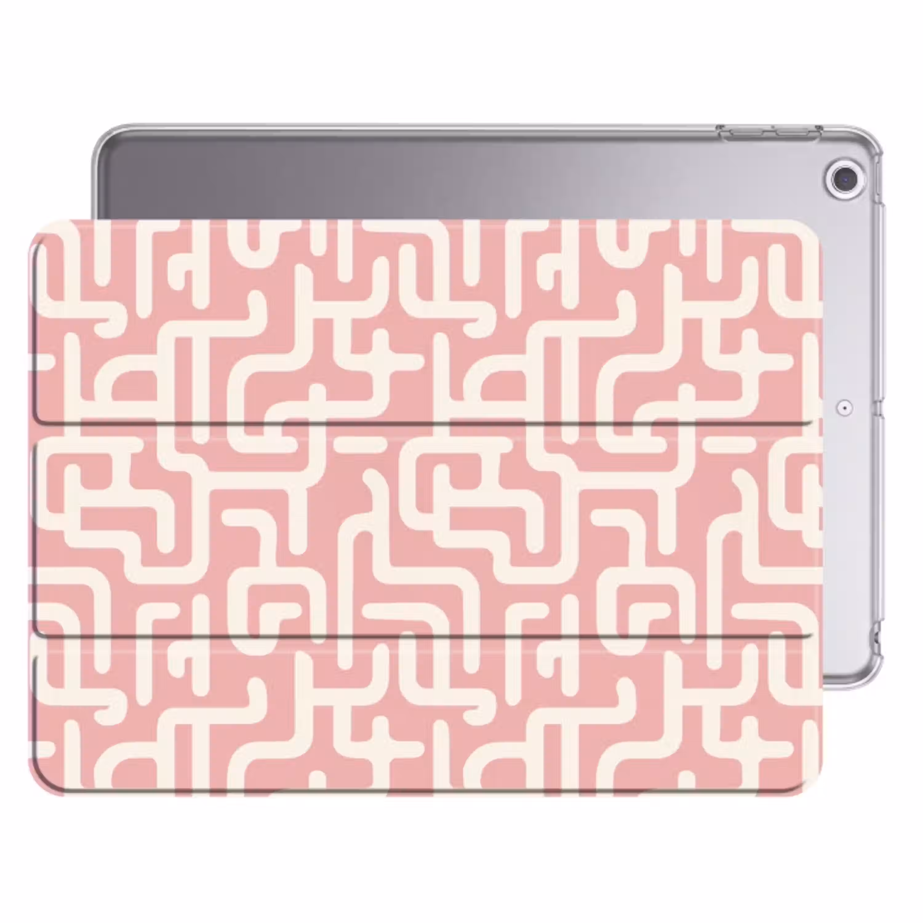 Doolhofpatroon - Roze - Wit - Abstract Apple iPad 2017 middel 1172 -threedimensional_3d_global