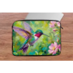 Kolibrie - Bloemen - Natuur - Kleurrijk laptophoes neopreen klein -tafel