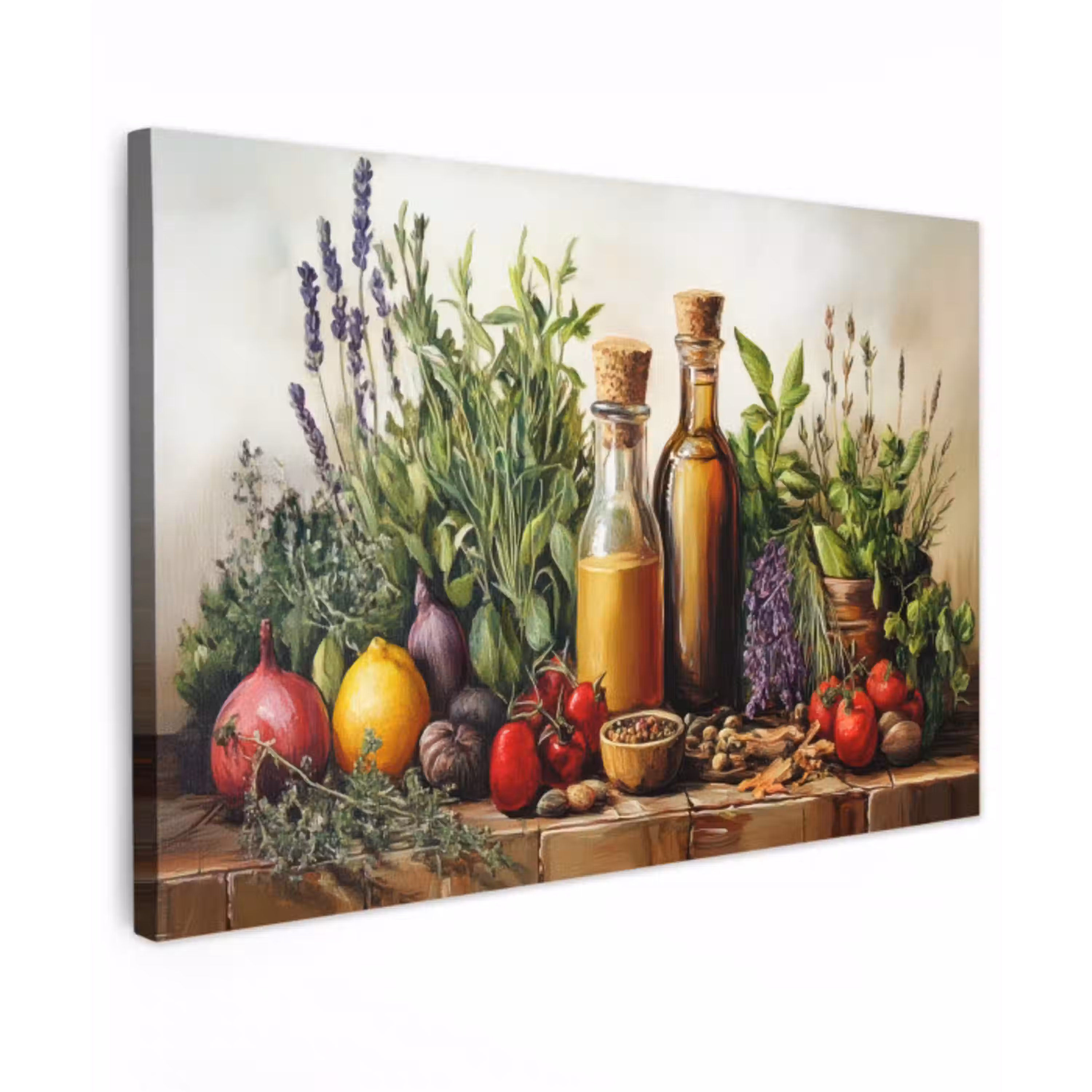 Stilleven - Kruiden - Specerijen - Fruit - Kleurrijk canvas 2cm klein -z3d