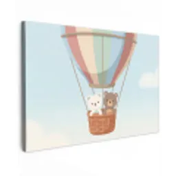 Luchtballon - Beren - Pastel canvas 2cm klein -z3d