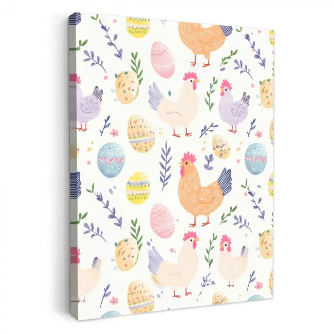Patroon - Kip - Paaseieren KitchenYeah - Keuken - Canvas middel -3d