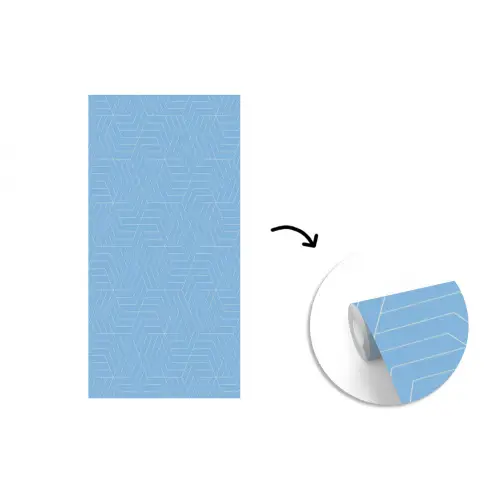 Blauw - Wit - Lijnen - Patroon fotobehang vinyl groot 64 -3d