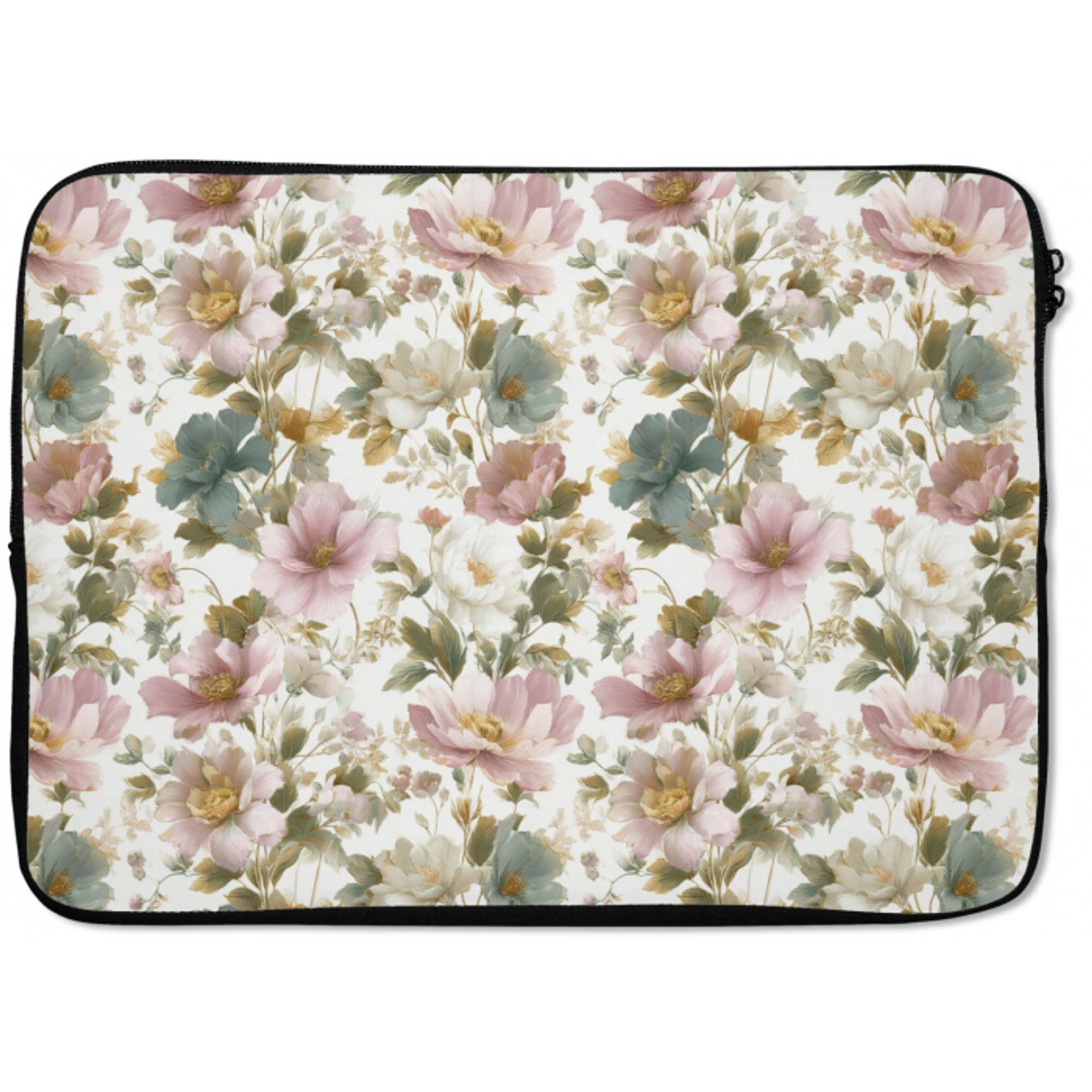 Bloemen - Patroon - Pastel laptophoes neopreen klein 279 -zkaufland3dotto