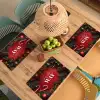 Kerst - Quote - Rood - Kerstballen Placemat vinyl groot -zzsfeer5_Kitchenyeah-website