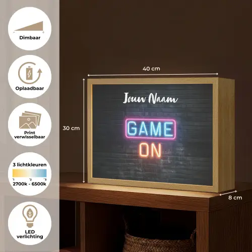Game - Neon - Muur Light Box met batterij (Wandlamp kind) middel -USP_websiteoverzichtNL