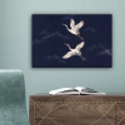 Kraanvogels - Nachthemel - Blauw canvas 2cm klein -sfeer4
