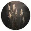 Siergras - Pluimen - Verlichting - Zwart Wandcirkel kunststof plaat 5mm dik klein -3d