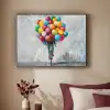 Balonnen - Street art - Vintage Textielframe zwart klein -sfeer1