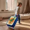Groene dino tussen varens Kinderkoffer - Blauw klein -sfeer1