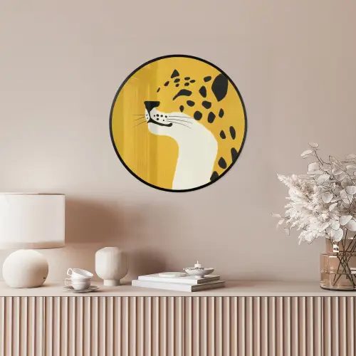 Cheetah - Illustratie - Geel Fotolijst rond zonder passe partout klein -sfeer3