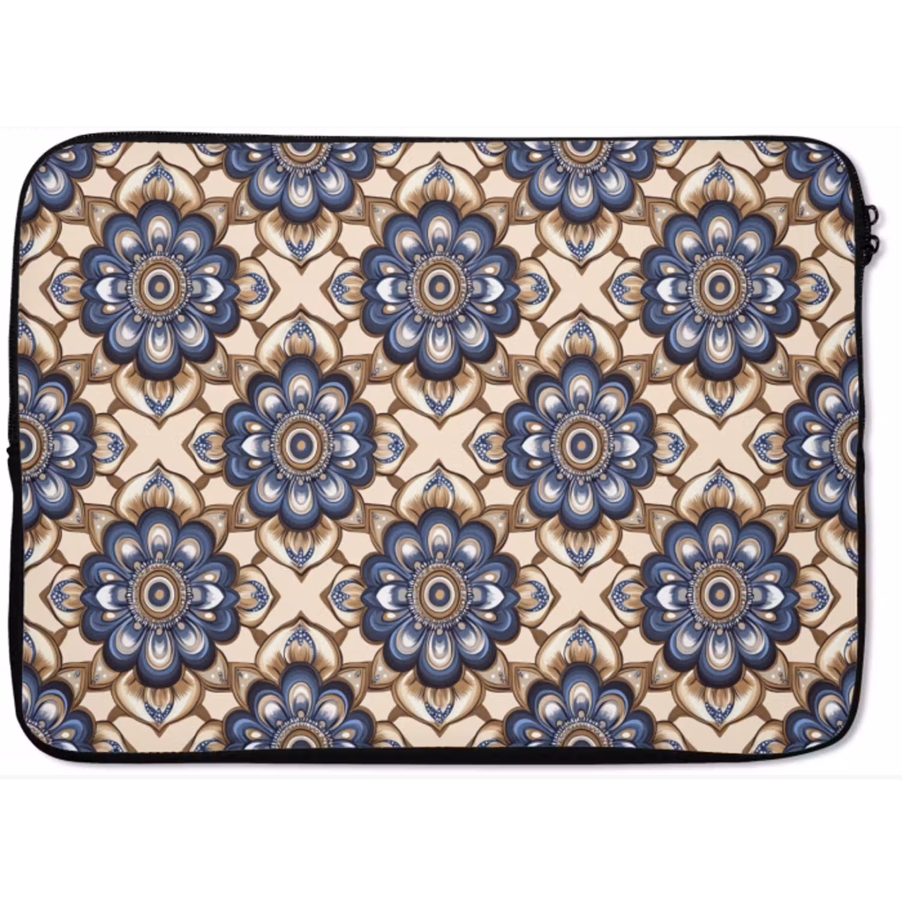 Floraal - Ornament - Blauw laptophoes neopreen klein 279 -zkaufland3dotto