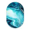 Marmerlook - Blauw - Goud - Luxe - Glitter - Marmer Wandcirkel Ovaal Forex klein -3d