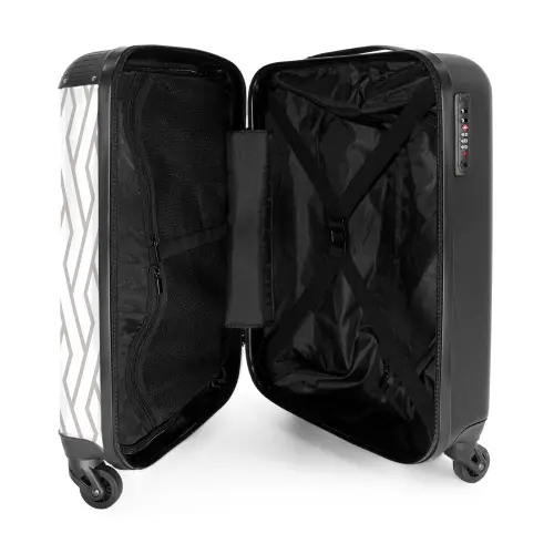 Grafisch - Patroon - Modern - Lijn NBS - Handbagage koffer - Kinderen Unisex middel 644 -binnenkant