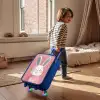 Roze - Konijn - Glimlach - Illustratie Kinderkoffer - Blauw klein -sfeer1