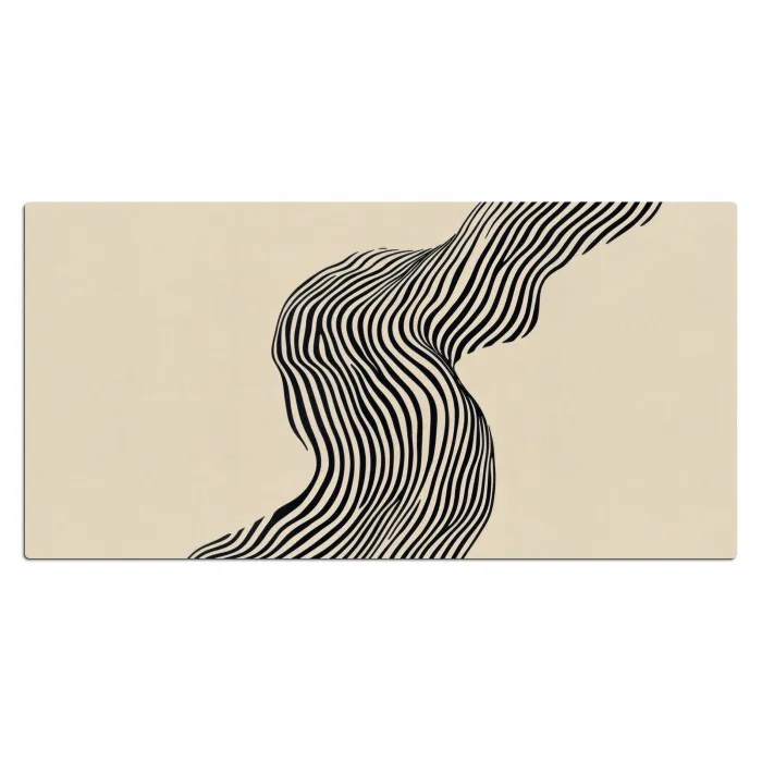 Golvend - Lijnen - Abstract - Silhouet Muismat XXL klein -3d_leeg