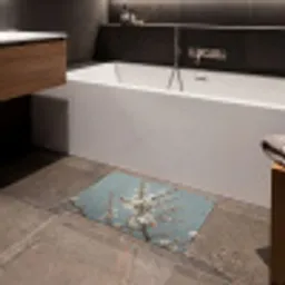 Botanisch - Stilleven - Blauw Badmat klein -sfeer3