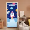 Rakete mit Astronaut im Weltraum. deurposter klein -sfeer1