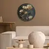 Boeket - Bloemen - Licht - Zwart Akoestische PET Vilt - Rond klein -sfeer1