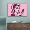 Vintage - Vrouw - Roze canvas 2cm klein -sfeer4