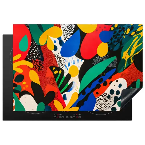 Abstract - Planten - Vormen - Kleurrijk Inductie beschermer vinyl 3mm klein -3d