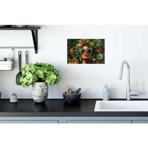 Vrouw - Panterprint - Jungle - Natuur - Luxe Muursticker klein -keuken