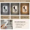 Cirkels - Strepen - Minimalistisch - Zwart Light Box met kabel (Tafellamp) klein -USP_lichtkleurNL