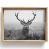 Hert - Mistig - Zwart - Wit Dienblad Rechthoek middel -z3d_shopping