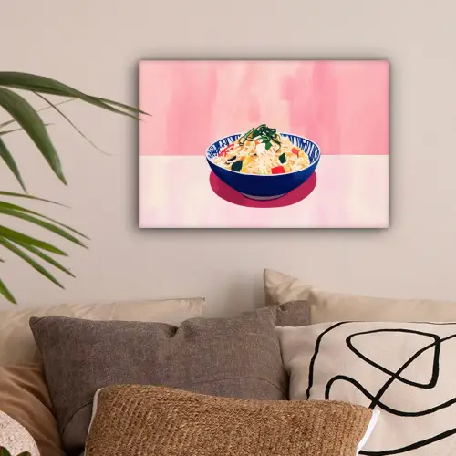 Rijst - Illustratie - Kom - Groente canvas 2cm klein -sfeer1
