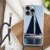 Zeilboot - Zee - Blauw Hoesje iPhone 16 Pro Max met koord klein -sfeer4