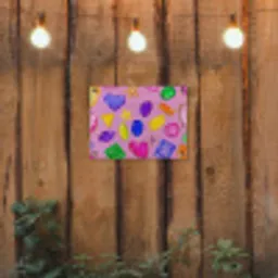 Edelstenen - Vormen - Hartje - Kleurrijk tuinposter los doek klein -sfeer1