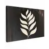 Blad - Wit - Minimalistisch Tuinposter op houten frame 2 cm dik klein -3d