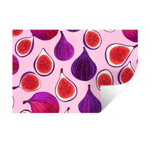Vijgen - Roze - Paars Muursticker klein -3d