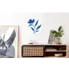 Bloem - Blaadjes - Minimalistisch - Blauw Wandcirkel aluminium klein -kantoor