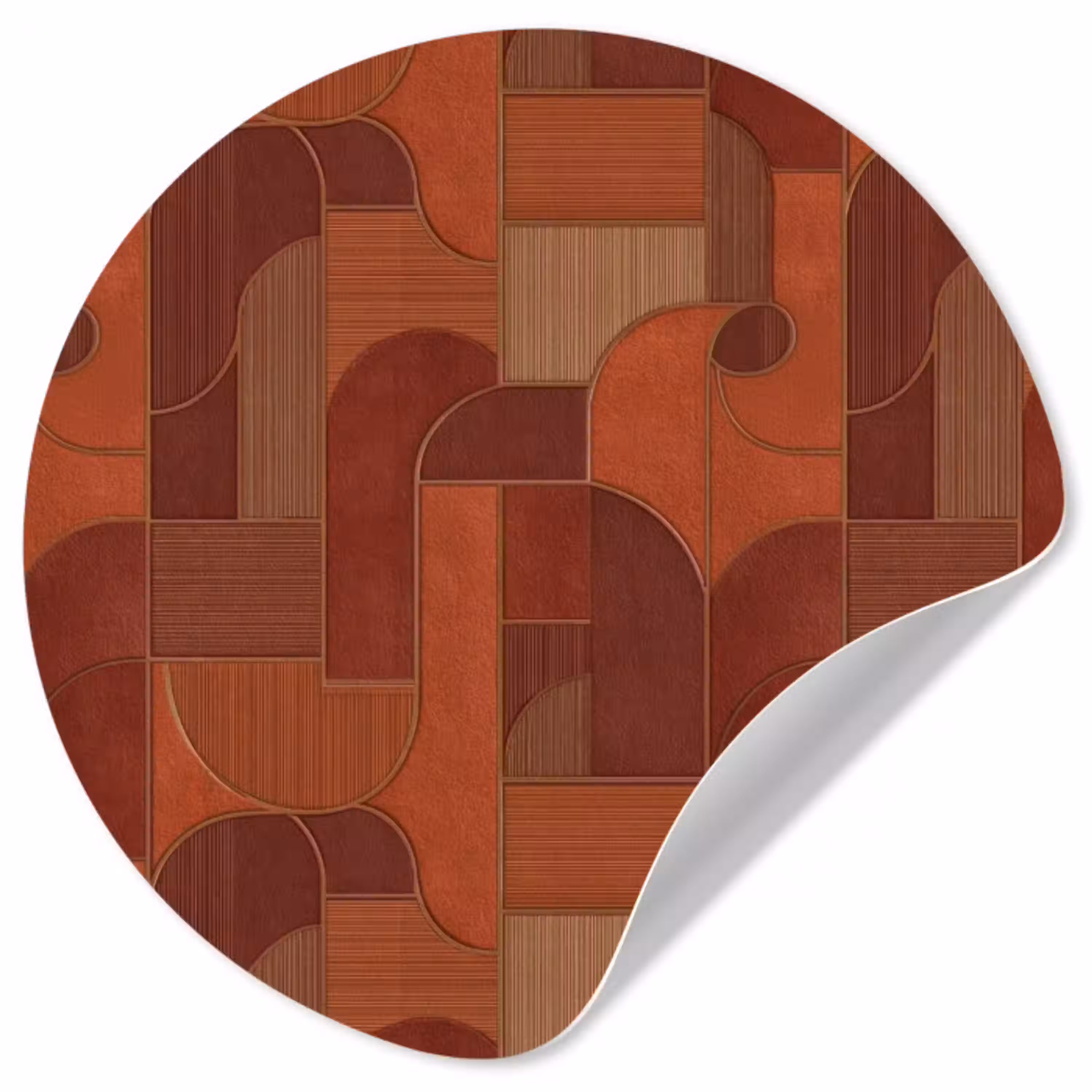 Geometrisch - Abstract - Textuur - Bruin Wandcirkel behangsticker klein 186 -3d